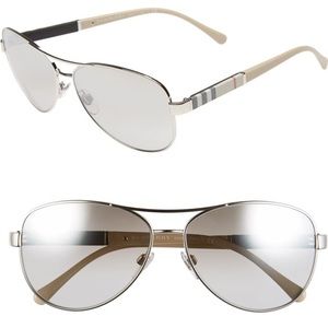 Authentic Burberry aviator sunglasses silver
